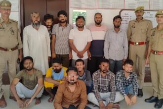 Got it — I’ll add it in normal text only (no bold). Corrected version: “In Bijnor, a police team was attacked, and villagers rescued the accused and took him away; 12 people were arrested. Image Credit To POLICE