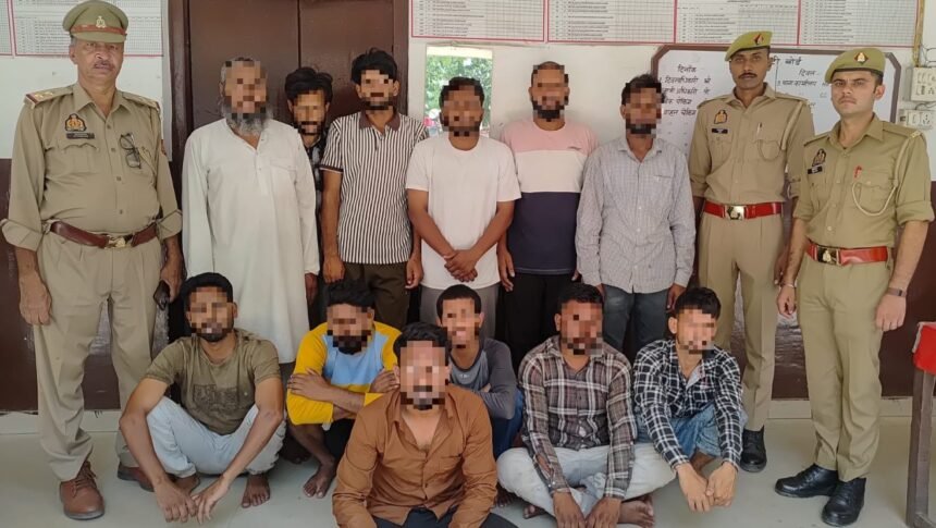 Got it — I’ll add it in normal text only (no bold). Corrected version: “In Bijnor, a police team was attacked, and villagers rescued the accused and took him away; 12 people were arrested. Image Credit To POLICE