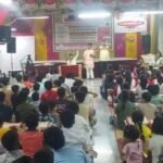 “To pray for the peace of souls of mute creatures, the Jin Prabhavana Sangh recited the Navkar Mahamantra.” IMAGE CREDIT TO REPORTER