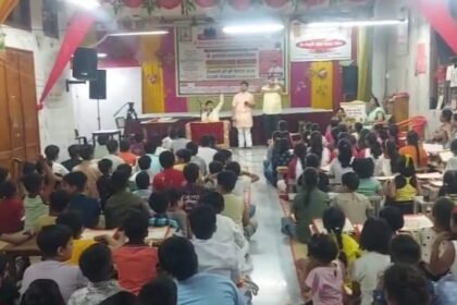 “To pray for the peace of souls of mute creatures, the Jin Prabhavana Sangh recited the Navkar Mahamantra.” IMAGE CREDIT TO REPORTER