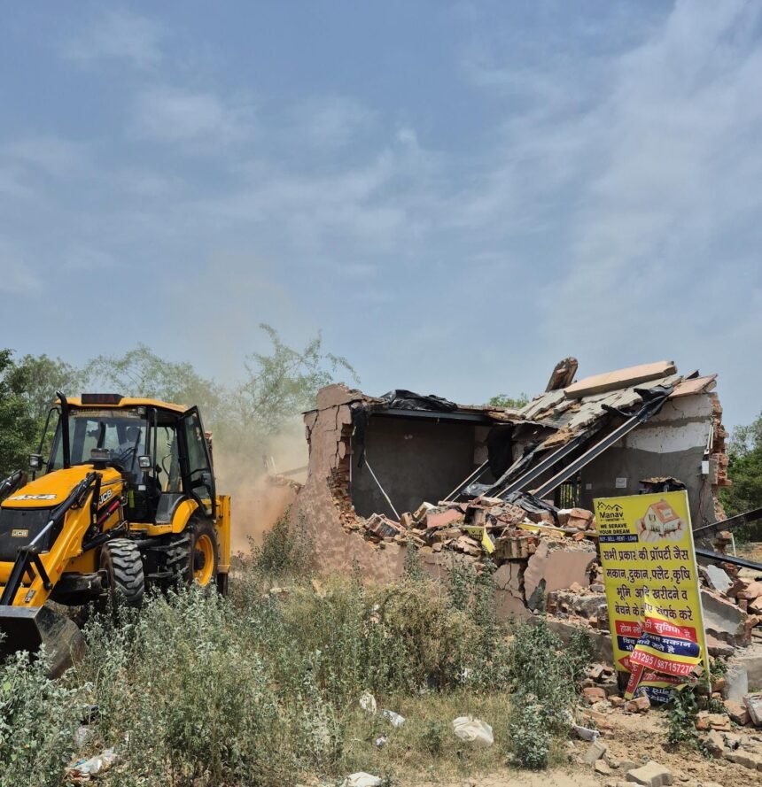 In Ghaziabad, the GDA carried out a bulldozer action against illegal colonies, demolishing four major colonies amid strong opposition. IMAGE CREDIT TO AUTHORITY