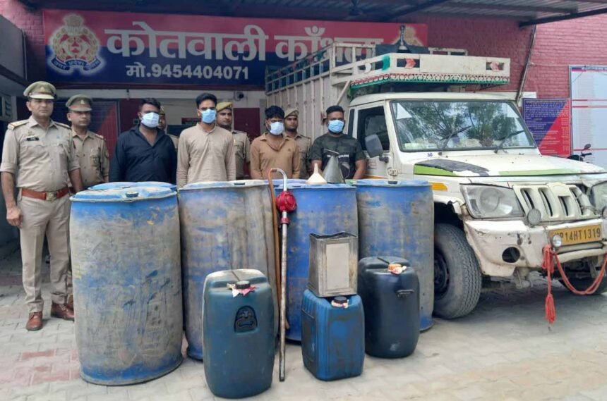Illegal trade in adulterated diesel exposed; four suspects arrested. IMAGE CREDIT TO POLICE