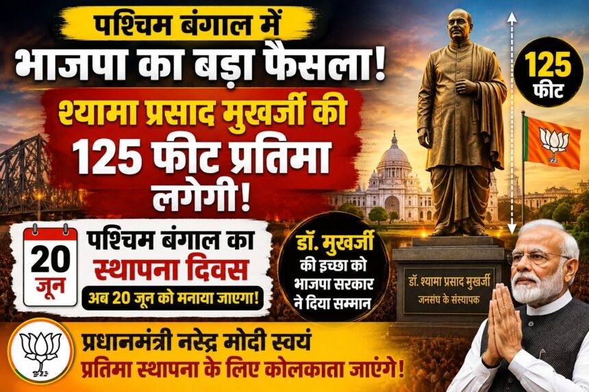 Preparations Underway to Install a 125-Foot Tall Statue of Dr. Syama Prasad Mukherjee in West Bengal – IMAGE CREDIT TO भाजपा