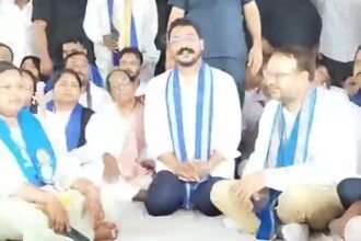Amid administrative restrictions, Chandrashekhar’s “Satta Parivartan Yatra” begins from Bijnor; thousands gather in large crowds — IMAGE CREDIT TO रिपोर्टर