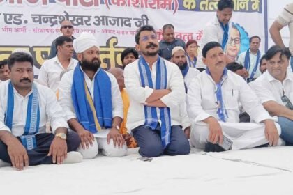 In the Satta Parivartan Yatra, Chandrashekhar Azad targeted the government and raised issues of employment and social justice — IMAGE CREDIT TO रिपोर्टर