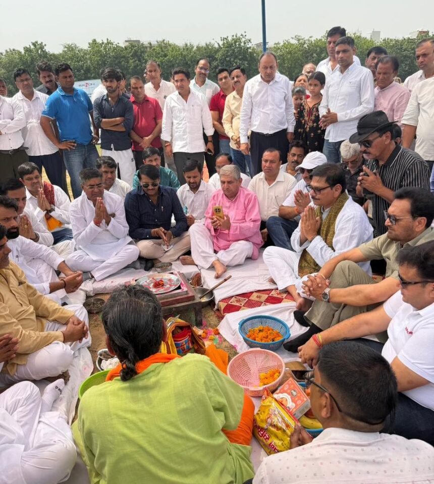 Construction of Hockey Ground in Sector 37 to Begin Soon; Foundation Stone Laid by Jewar MLA — IMAGE CREDIT TO प्राधिकरण