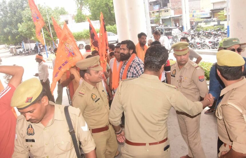 Hindu Raksha Dal Protests Over Alleged Conversion Case, Demands Fair Investigation — IMAGE CREDIT TO POLICE