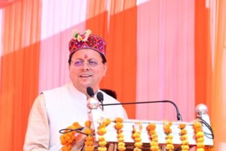 Chief Minister Dhami announces development projects at the Jaunsar-Bawar Festival — IMAGE CREDIT TO सूचना विभाग