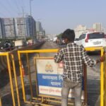 Mastic work on the Hindon Bridge road begins today; work will be carried out lane by lane — IMAGE CREDIT TO प्राधिकरण