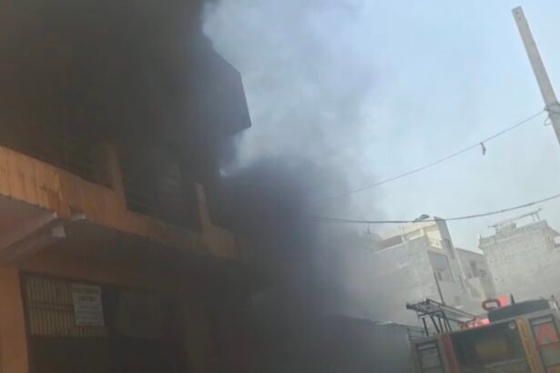 A fire broke out in a chemical warehouse in Adarsh Nagar; the fire department brought the blaze under control. IMAGE CREDIT TO फायर डिपार्मेंट