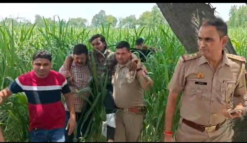 "Murder accused arrested in a police encounter, injured after being shot in the leg." IMAGE CREDIT TO POLICE