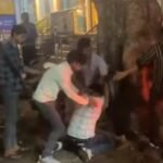 "Young Man Attacked Outside Domino’s Pizza Shop, Beaten with Kicks and Punches; Video Goes Viral." IMAGE CREDIT TO रिपोर्टर
