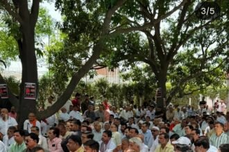 "A Mahapanchayat was organized demanding justice in the Chirag Tyagi murder case." IMAGE CREDIT TO रिपोर्टर