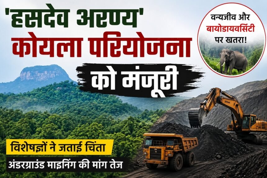 "Principle environmental clearance granted for coal mining in Hasdeo Aranya; experts say forests can be saved through underground mining." IMAGE CREDIT TO रिपोर्टर फाइल फोटो