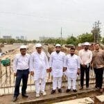 MLA Tejpal Nagar inspected the Chaar Murti Underpass. IMAGE CREDIT TO प्राधिकरण