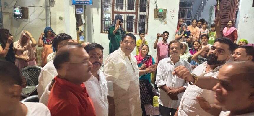 City MLA Sanjeev Sharma Lays Foundation Stone for Construction Works in Bheem Nagar IMAGE CREDIT TO नगर निगम