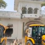 Ghaziabad Administration's Bulldozer Rolled Again at Aadhar Mazar; Encroachment on UPSIDA Land Removed IMAGE CREDIT TO रिपोर्टर
