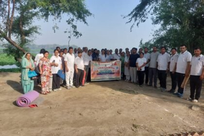 Yoga Practice Held at Okhla Bird Sanctuary and Ayurvedic Hospitals on the Fourth Day of Yoga Week IMAGE CREDIT TO सूचना विभाग