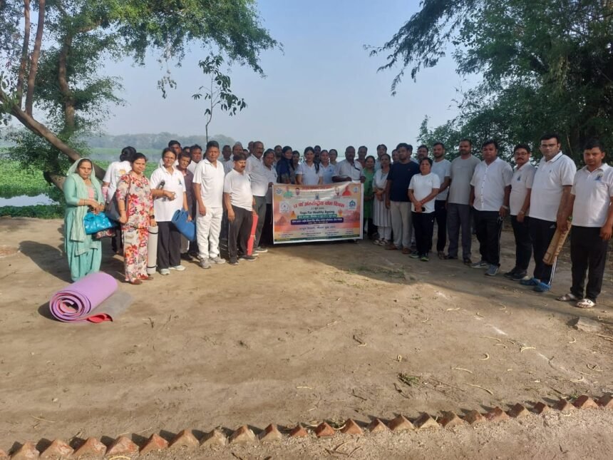 Yoga Practice Held at Okhla Bird Sanctuary and Ayurvedic Hospitals on the Fourth Day of Yoga Week IMAGE CREDIT TO सूचना विभाग