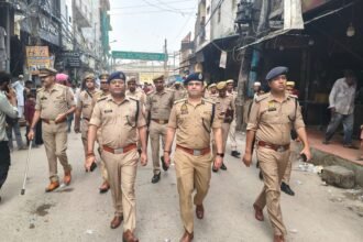 “Moharram: A procession was taken out in Ghaziabad in a peaceful atmosphere, police remained on alert mode” IMAGE CREDIT TO POLICE