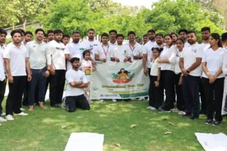 International Yoga Day 2026: Grand Yoga Campaign Held at Saraswati College of Nursing, Message of ‘One Earth, One Health’ Shared — IMAGE CREDIT TO कॉलेज