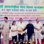 pledge for a healthy life through yoga: The 12th International Yoga Day was celebrated with enthusiasm in Hapur. IMAGE CREDIT TO सूचना विभाग