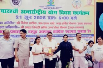pledge for a healthy life through yoga: The 12th International Yoga Day was celebrated with enthusiasm in Hapur. IMAGE CREDIT TO सूचना विभाग