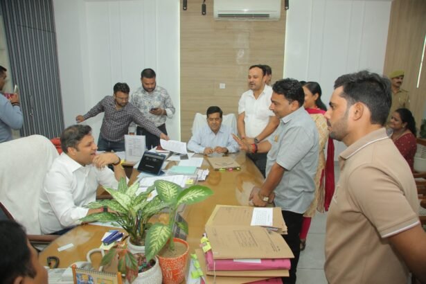 "The District Magistrate heard the grievances of the public and directed the concerned departments to take prompt action." IMAGE CREDIT TO सूचना विभाग