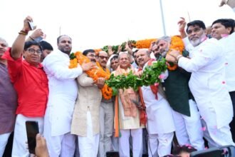 Grand Welcome for BJP's Newly Appointed Regional President Nawab Singh Nagar in Ghaziabad; Calls for Preparations for the 2027 Assembly Elections IMAGE CREDIT TO भाजपा