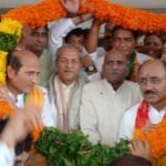 BJP Regional President Nawab Singh Nagar Arrives in Thanabhawan; Workers Extend Grand Welcome IMAGE CREDIT TO रिपोर्टर