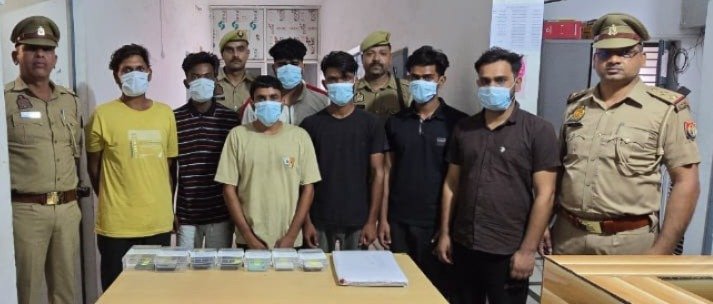 Seven Cyber Criminals Arrested for Online Fraud Using a Fake HSRP Website IMAGE CREDIT TO: पुलिस