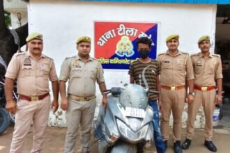 History-Sheeter Vehicle Thief Arrested by Tila Mod Police; Stolen Scooter Recovered IMAGE CREDIT TO पुलिस
