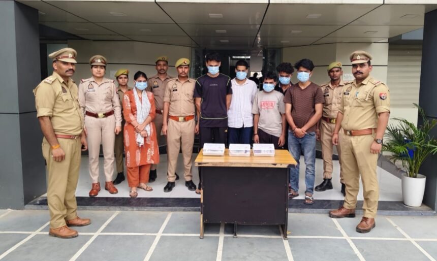 Indirapuram Police busted a call center involved in cyber fraud; six accused arrested. | IMAGE CREDIT TO POLICE
