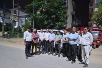 During a Night Inspection, the High-Mast and Street Lighting System Was Reviewed; Ecotech-3 Industrial Area Will Soon Be Fully Illuminated IMAGE CREDIT TO प्राधिकरण