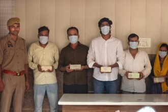Police Bust Mobile Theft Gang Operating in Crowded Areas, Arrest 4 Male Accused and 1 Woman IMAGE CREDIT TO पुलिस