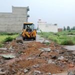 Demolished, 6,000 Square Metres of Unauthorized Industrial Construction Sealed IMAGE CREDIT TO प्राधिकरण