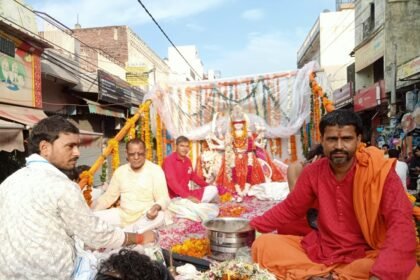 Grand City Procession Held During the Pran Pratishtha Mahotsav of Harigireeshwar Mahadev and Maa Durga IMAGE CREDIT TO रिपोर्टर