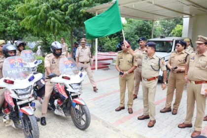 Kanwar Yatra Security Strengthened with New Initiative; SP Flags Off 17 Kanwar Mobile Bikes. IMAGE CREDIT TO POLICE