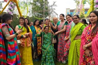 Women Enjoy Swings and Cultural Programmes at Hariyali Teej Festival IMAGE CREDIT TO रिपोर्टर