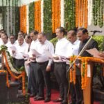 GDA Campus Illuminated with Tricolour Lights; Vice Chairman Calls Public Service the True Spirit of Patriotism IMAGE CREDIT TO प्राधिकरण