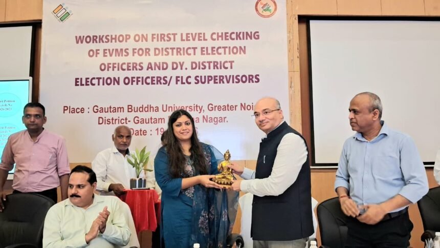 Workshop Organized on the First-Level Checking of EVMs and VVPATs — IMAGE CREDIT TO सूचना विभाग
