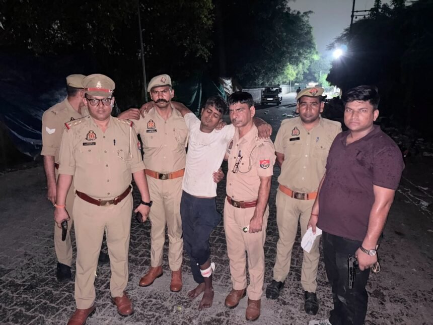 After a youth was killed in a knife attack, police had an encounter with the accused, who was injured after being shot in the leg. IMAGE CREDIT TO पुलिस