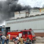 Massive Fire Breaks Out at a Factory in Tronica City, Brought Under Control by Seven Fire Tenders IMAGE CREDIT TO फायर विभाग