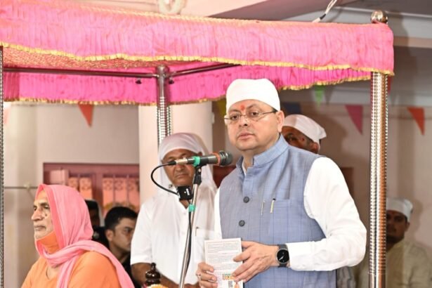 Inspiration for Dharma, Culture, and Nation-Building Comes from the Guidance of the Saint Community: Chief Minister Pushkar Singh Dhami — IMAGE CREDIT TO सूचना विभाग