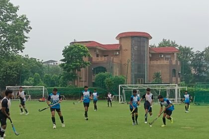 Seven Players Selected in District-Level Men’s Hockey Trials — IMAGE CREDIT TO सूचना विभाग