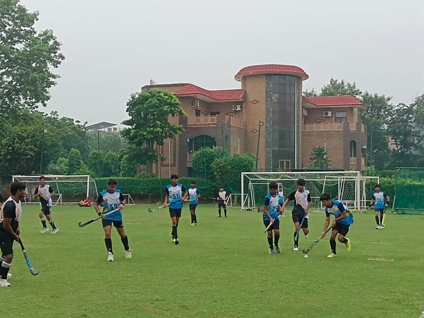 Seven Players Selected in District-Level Men’s Hockey Trials — IMAGE CREDIT TO सूचना विभाग