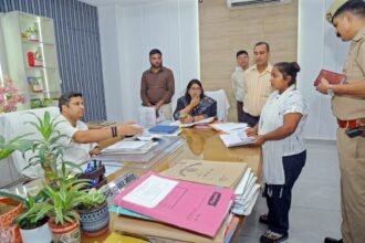 District Magistrate Ravindra Kumar Mondal Heard People’s Grievances During a Public Hearing IMAGE CREDIT TO सूचना विभाग