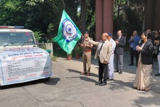 Traffic Police Organizes Bike Rally to Promote National Lok Adalat IMAGE CREDIT TO सूचना विभाग