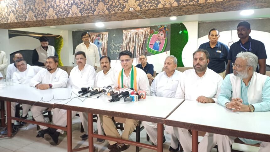 Sachin Pilot Targets Modi-Yogi Governments, Raises Issues of Unemployment and Caste Census IMAGE CREDIT TO कांग्रेस