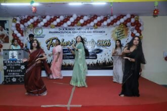 Cultural Performances Enthrall at Freshers’ Party at Dr. K.N. Modi Foundation IMAGE CREDIT TO रिपोर्टर